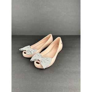Mini Melissa Girls Shoes Pink Size 2 Grey Bow Jellies Ultra girl Sweet III